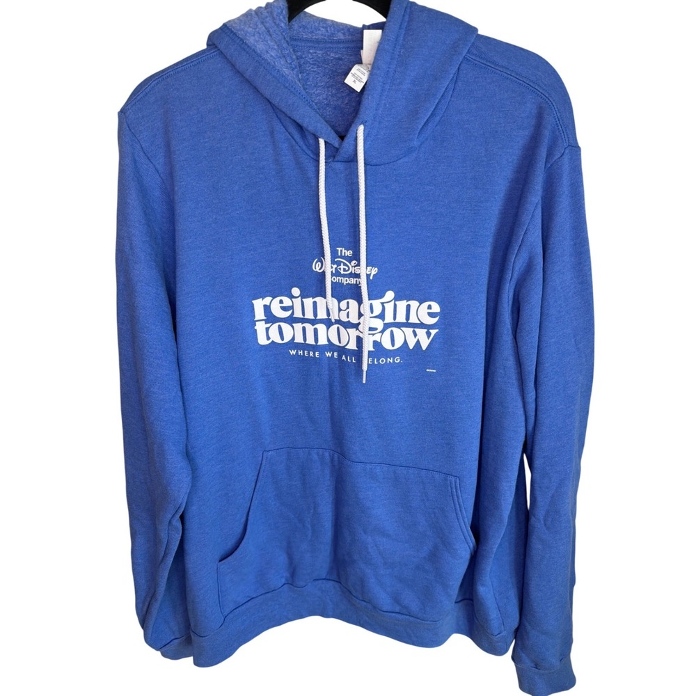Disney Reimagine Tomorrow Hoodie Blue Bella Canvas Fleece Mens‎ XL Sweatshirt
